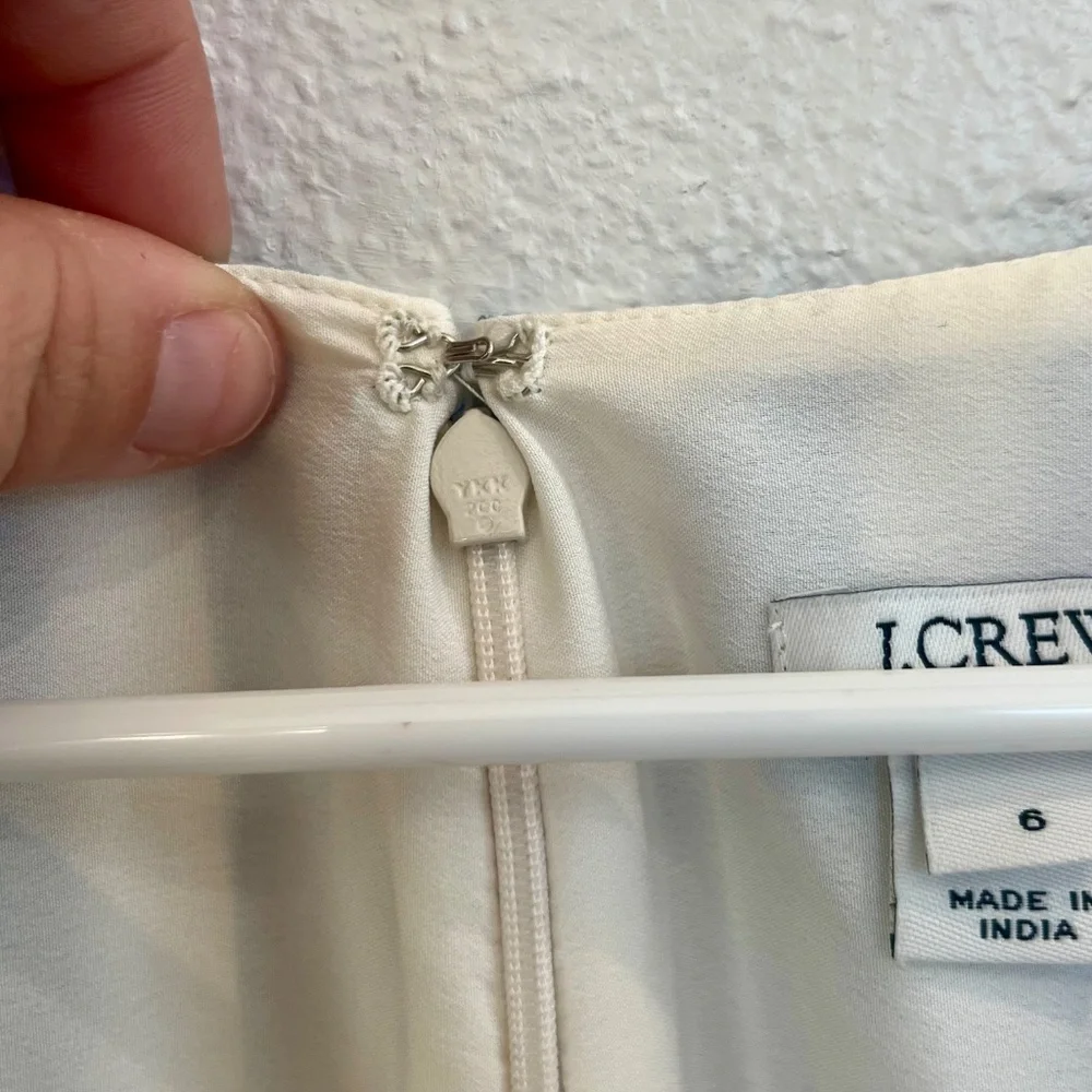 J. Crew Factory Blue and White Striped Faux Wrap Cotton Dress Size 6 - Picture 7 of 12